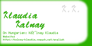 klaudia kalnay business card